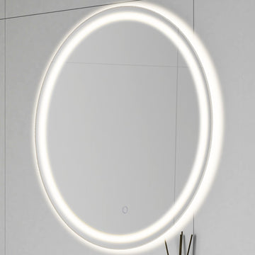 Dane 27 Round Frameless Anti-Fog Aluminum Front/Back-lit Tri-color LED Bathroom Vanity Mirror with Smart Touch Control